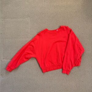 Levi's Red Cropped Crewneck Sweatshirt
